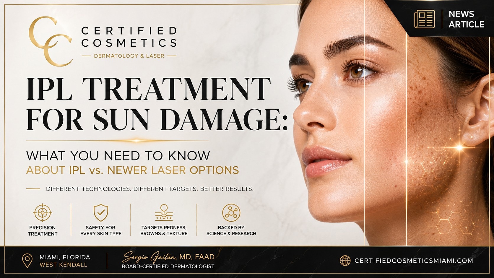 IPL treatment for sun damage information article.
